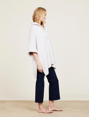 CozyChic Shawl Collar Poncho in Stone from Barefoot Dreams