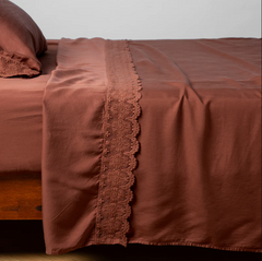 Madera Luxe Flat Sheet with Donella Lace