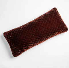 Silk Velvet Quilted Lumbar Pillow