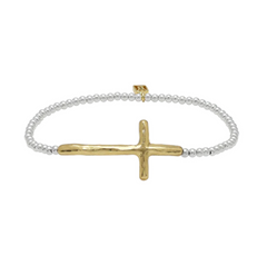 Faith Cross Mini Ball Stretch Bracelet from Waxing Poetic