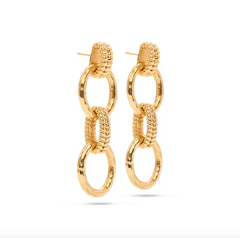 Gold Cleopatra Regal Double Link Earrings from Capucine De Wulf.