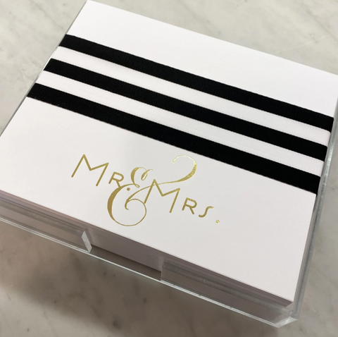 Gold Foil Luxe Notepad - Mr. & Mrs.