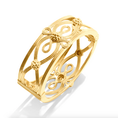 Gold Monique Hinged Bangle from Capucine De Wulf. 