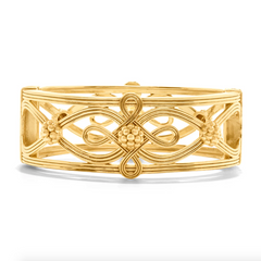 Gold Monique Hinged Bangle from Capucine De Wulf. 