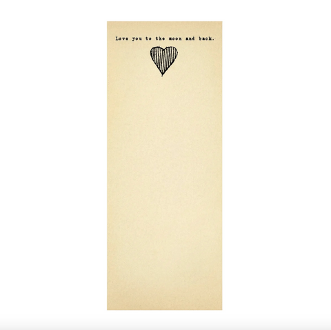 Heart to the Moon Skinny Notepad