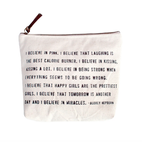 I Believe In Pink - Canvas Zip Bag