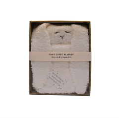 Of All The Things White Bunny Baby Lovey Blanket by Sugar Boo.