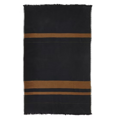 Oscar King Throw in Black Stripe from Libeco