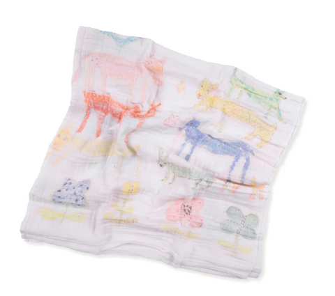 Stacked Animals Swaddle Blanket - 47"x 47"