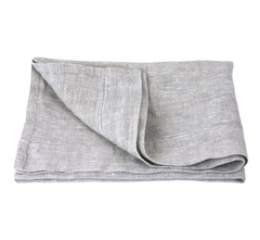 Stonewashed - Light Natural with Dot Hemstitch - Medium Thick Linen Hand Towel from LinenCasa. 