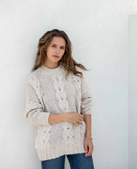 Topanga Cable Sweater in Salty form Mersea.