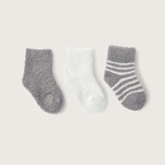 CozyChic Lite Infant Sock Set in Pewter from Barefoot Dreams