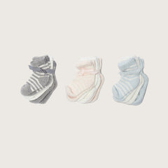 CozyChic Lite Infant Sock Set in Pewter, Blue, and Pink from Barefoot Dreams