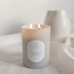 Belgian Linen 2-Wick Candle from Linnea