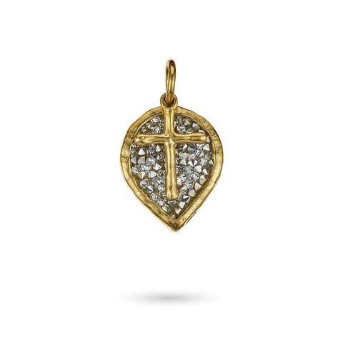 Lotus Cross Kristal Charm