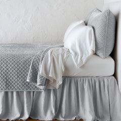 Silk Velvet Quilted King Coverlet in Sterling from Bella Notte Linens